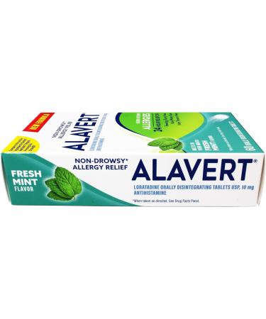 Alavert Allergy 24 Hour Relief Fresh Mint Flavor Orally Disintegrating Allergy Tablets Non-drowsy Antihistamine Loratadine 10mg 60 Count - Buy Online on GoSupps.com