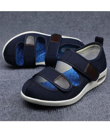 Diabetic Shoes for Women & Men - Wide Width Indoor Slippers with Arch Support, Air Cushion Bottom, and Edema Relief - Size 9.5 Blue - Buy Online on GoSupps.com