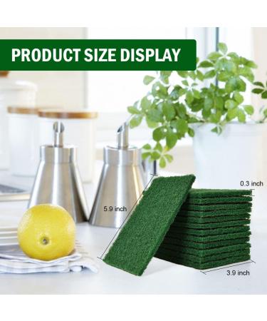 YoleShy 80 PCS Green Scouring Pads 4.5 x 6 Inch - Reusable Household Scrubbers for Dishes & Metal Grills - Buy Online on GoSupps.com
