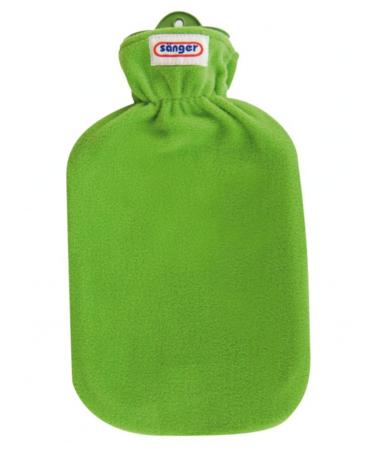 Hot water bottle Faba Care by S nger 2 L cuddly fleece cover natural rubber 1 side slats rubber hot water bottle green