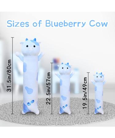 Blueberry Cow Plush Body Pillow - 49cm Stuffed Animal for Kids, Long Soft Plushie Toy, Birthday & Valentines Day Gift - Blue - Buy Online on GoSupps.com