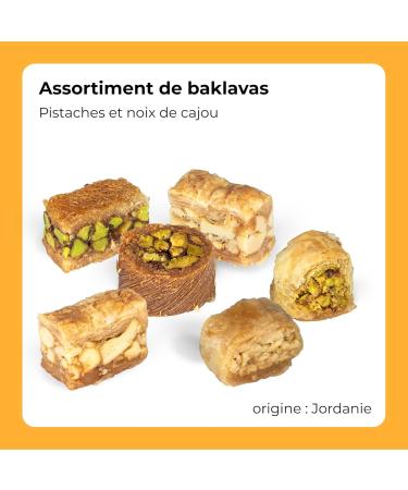 Baklavas 450 g 43 Pieces I Assortment of Baklavas with Pistachios and Cashews I Elegant Gift Box I No Preservatives No Addit - Buy Online on GoSupps.com