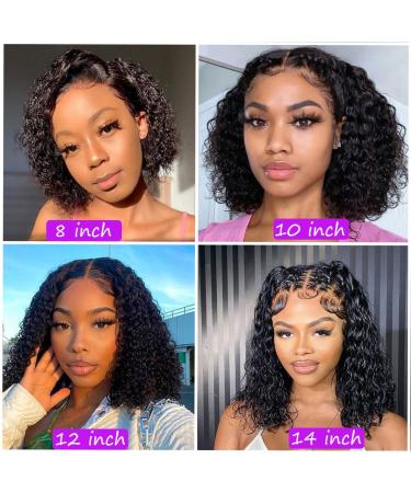 Curly Bob Human Hair Wig 10 Middle Part 13x4 Lace Front 150% Density - Pre Plucked HD Transparent Lace Frontal Wig for Black Women - Buy Online on GoSupps.com