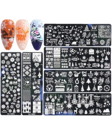 6-Piece Christmas Nail Art Stamping Kit - Snowflakes & Christmas Tree Designs for Festive Manicures - Buy Online on GoSupps.com