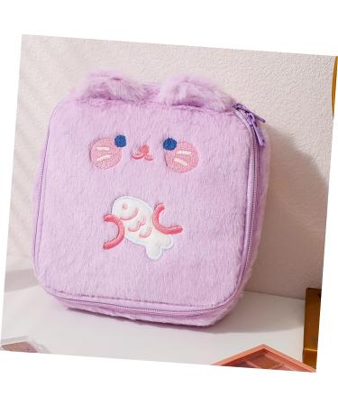 Healifty Period Bag 4pcs Plush Storage Set for Women - Travel Makeup & Pad Pouches - Buy Online on GoSupps.com
