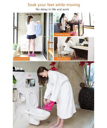 Portable Foot Bath Shoes - 1 Pair for Relaxation and Blood Circulation | Red Medium with Bath Powder - Buy Online on GoSupps.com