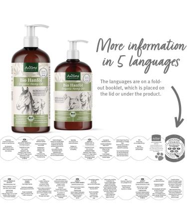 AniForte Cold-Pressed Organic Hemp Oil for Dogs & Horses - 1L 100% Pure BARF Oil | Premium Natural Product Without Additives - Buy Online on GoSupps.com