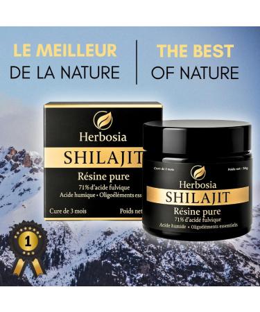  HERBOSIA HERBOSIA Natural Himalayan Shilajit 50g Pure Authentic Resin | 71% Fulvic Acids + Essential Minerals | Tested Quality - Buy Online on GoSupps.com