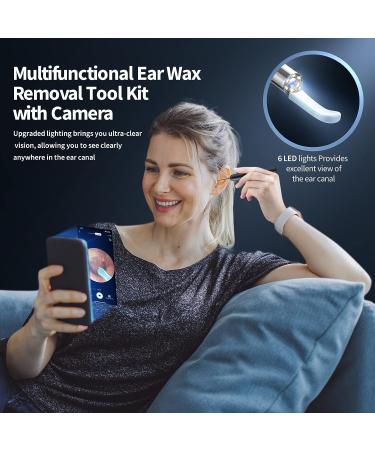Ear Wax Removal Tool Kit with 8 Ear Sets and Otoscope for iPhone and Android Phones (Black) - Buy Online on GoSupps.com