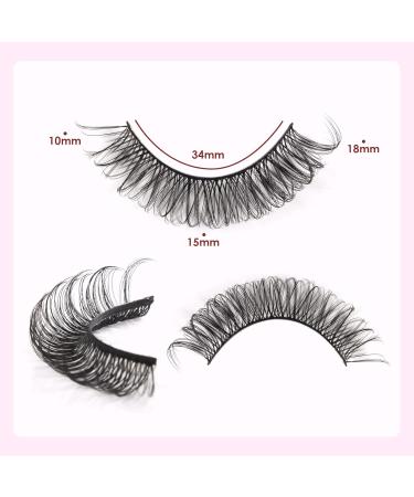 Aizuiwiy Russian Strip Lashes Natural Look Wispy False Eyelashes Russian Eyelashes Fake Eyelashes Russian Lashes Fluffy Wispy Lashes Hybrid Curl Strip Lashes Crossed Reusable 10 Pairs No Glue LY-SJ27-10S - Buy Online on GoSupps.com