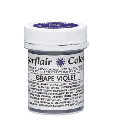 Sugarflair Grape Violet Chocolate Colouring - Coloured Cocoa Butter for Adding Colour to Chocolate or Painting Directly Onto Chocolate Transfer Sheets or Moulds - 35g