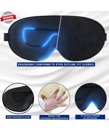 UAMAL 100% Blackout Sleep Mask for Men & Women - 3D Zero Pressure Sleeping Mask with Adjustable Strap - Premium BLACK Eye Mask for Sleeping - Travel Essentials - Buy Online on GoSupps.com
