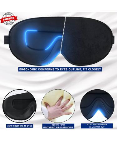 Pack of 2 100% Blackout Sleep Masks for Men & Women - Adjustable 3D Eye Masks for Comfortable Travel & Relaxation - Buy Online on GoSupps.com