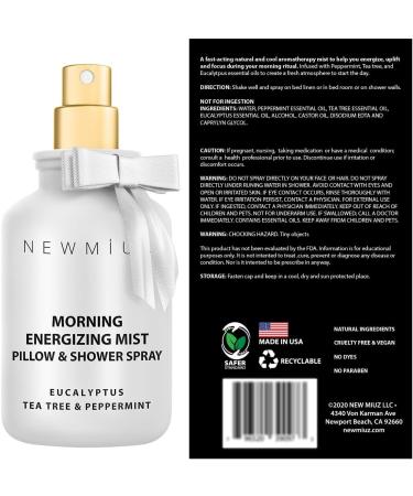 Energizing Shower & Pillow Spray Peppermint Eucalyptus Tea Tree Essential Oils Natural Fast Acting Aromatherapy Mist for Relaxation Calming Stress Clear Sinus Cooling Relief Luxury Self Care Gift - Buy Online on GoSupps.com