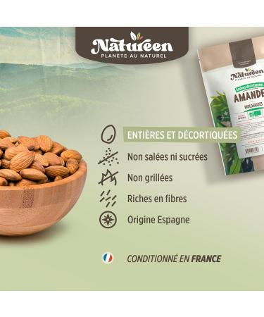  Plan te au Naturel Whole Organic Shelled Almonds - 250g - Buy Online on GoSupps.com