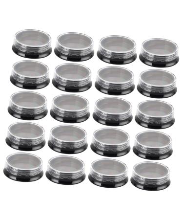 20pcs Eye Shadow Box Nail Accessories Small Containers with Lids Nail Rhinestone Storage Case Grid Black 3.9x3.9cm