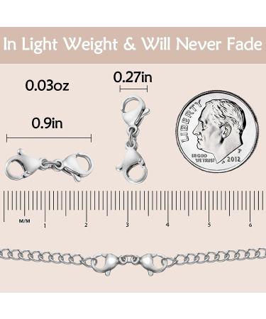 Double Lobster Clasp Extender for DIY Jewelry Making - 8pcs Silver 0.9 Inch - Buy Online on GoSupps.com
