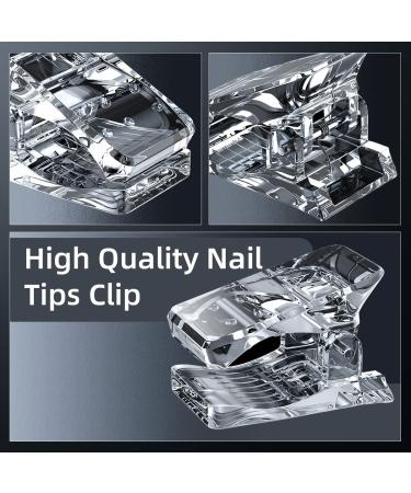 Sanie 10 Pcs Nail Tips Clip for Quick Building Gel Nail Forms - Clear UV LED Builder Clamps for DIY Manicure Nail Art - Buy Online on GoSupps.com