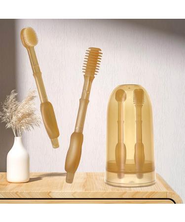 2 Pack Baby Silicone Toothbrush & Tongue Cleaner - Ideal for 0-18 Months - Gentle Teeth & Gum Care - Buy Online on GoSupps.com