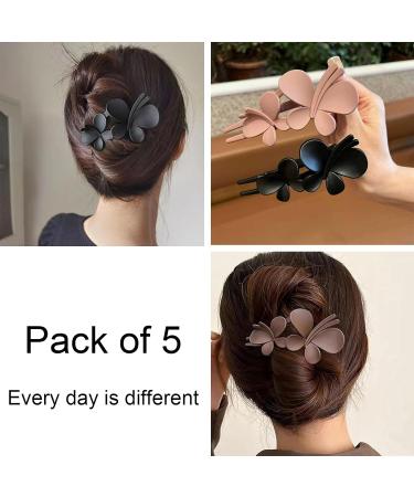 5 Pack Hair Claw Clips Large matte butterfly claw clip for for Women or Girls with Thick Hair Curly Straight Long Hair - Buy Online on GoSupps.com