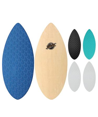 South Bay Board Co. - 41" / 36 Skipper Skimboard - Beginners Skim Board for Kids - Durable, Lightweight Wood Body with Wax-Free Textured Foam Top Deck - Performance Tear Drop Shape 36" Blue