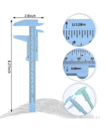 5-Piece Eyebrow Measuring & Mapping Tool Set - Mini Vernier Caliper, Sliding Gauge Ruler for Microblading & Makeup Artists - Fresh Colors - Buy Online on GoSupps.com