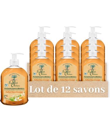  Le Petit Olivier LE PETIT OLIVIER - Pack of 12 - Pure Marseille Liquid Soap - Orange Blossom Fragrance from the Grasse Region - Gently cleanses the skin - 95% Natural Origin - Made in France - 300 ml - Buy Online on GoSupps.com