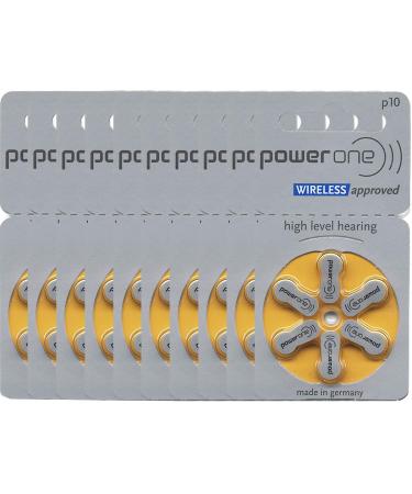 PowerOne Hearing Aid Batteries Size 10, PR70 (60 Batteries) + Battery Keychain Kit