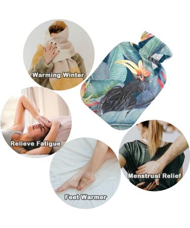 NAANLE 1L Hot Water Bottle with Palm Leaf Cover - Transparent Pain Relief & Therapy for Back Hands Feet - Buy Online on GoSupps.com