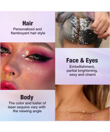  KARLOR Glitter gel palette for face 8 colors for face and body glitter gel glitter sequins glitter glitter glitter gel for carnival parties - Buy Online on GoSupps.com