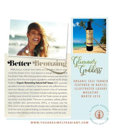 Glimmer Goddess Organic Self Tanner - 8 oz Natural Tanning Lotion - Buy Online on GoSupps.com