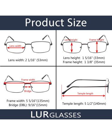 3 Pack Metal Reading Glasses for Men - Black (2.0x) Readers - Set of 3 - Buy Online on GoSupps.com