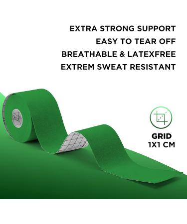 Effekt Kinesiology Tape Waterproof - 5m x 5cm Roll for Muscle Support & Recovery - Green - Buy Online on GoSupps.com