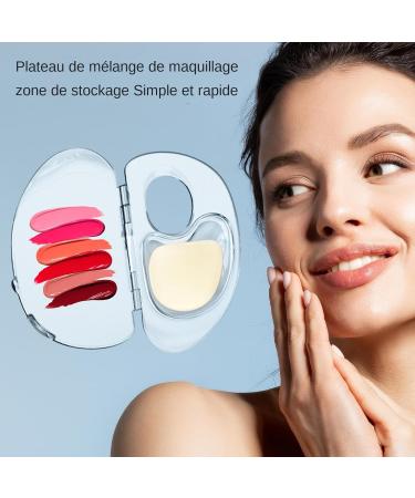  Tewzafiya Cosmetic Palette with Blender Stick Acrylic Makeup Palette with Stick - Acrylic Cosmetic Tray Makeup Mixing Palettes with Finger Hole for Lipsticks Cos - Buy Online on GoSupps.com