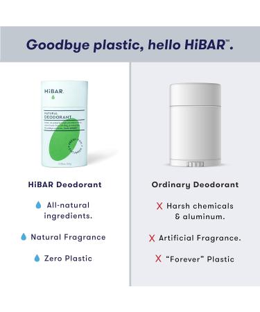 HiBAR - Fresh Rain & Cucumber Plastic Free Deodorant - Natural Deodorant - All-Day Protection - With Sunflower Seed Wax Rice Bran & Shea Butter - Plastic Paraben & Aluminum-Free - Vegan - 3 Pack 3-Pack Fresh Rain & Cucumber - Buy Online on GoSupps.com