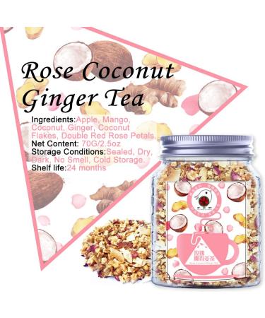 Plant Poison Rose Coconut Ginger Tea - Herbal Loose Leaf Blend with Mango Apple & Coconut | 70g | International Shipping - Buy Online on GoSupps.com