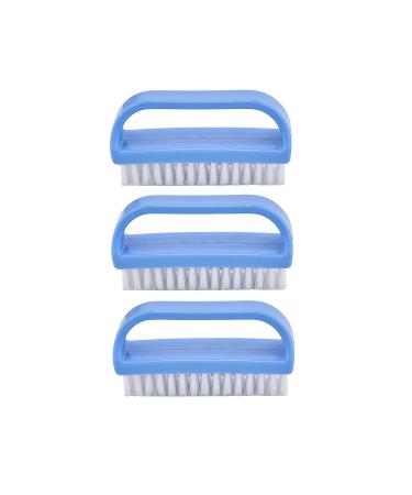 Superio Stiff Nail Brush Cleaner with Handle 3 Pack, Durable Scrub Brush, Clean Toes, Fingernails- Hand Scrubber- All-Purpose Cleaning Brush for Home, Kitchen, Work- Stiff Bristles, Easy to Use