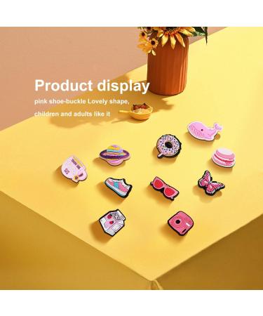 IOKUKI 35 PCS Pink Croc Charms for Girls Women - Aesthetic Shoe Decorations for Crocs, Clogs, Slides, Sandals - Pink Party Favors - Buy Online on GoSupps.com