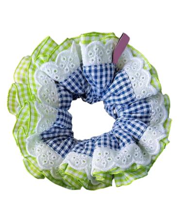 Lace Hair Scrunchies For Women Updo Hair Elastic Hair Rings Aesthetic Hair Tie Hair Scrunchy Ponytail Hair Holder Birthday Hair Accessories Green