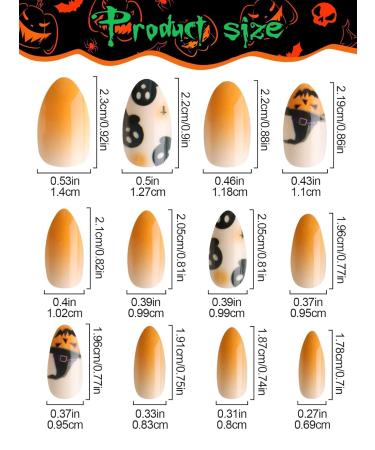 288PCS Halloween Fake Nails - Lorvain Stiletto Press On Nails with Skull Bat & Pumpkin Designs | Glossy Full Cover Nail Art for Women & Girls - Buy Online on GoSupps.com