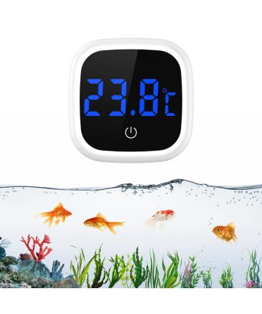 Brifit aquarium thermometer mini digital aquarium thermometer LED display touch screen high precision electronic water thermometer aquarium thermometer digital for fresh water marine aquarium 1 piece white