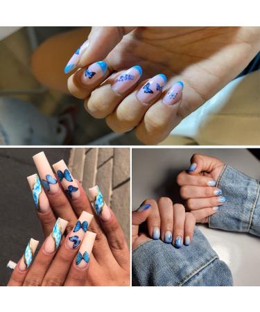 3D Butterfly Nail Art Stickers - Colorful Designs for Acrylic Nails - 8 Sheets - Buy Online on GoSupps.com