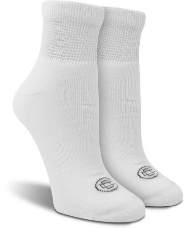 Doctor's Choice Women's Diabetic Socks 4-Pack | Non-Binding, Circulatory, Cushioned | Size 6-10 (Sock Size 9-11) | White, Ankle Medium - Buy Online on GoSupps.com
