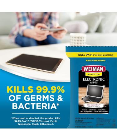 Weiman Disinfecting Electronic Wipes | Best Screen & Equipment Cleaner for Laptops TVs & More - Buy Online on GoSupps.com