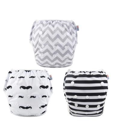 Alvababy Reusable Swimming Diapers (3 Pack) for Girls 1-3 Years | Washable & Eco-Friendly Swim Diapers for Swimming Lessons & Vacations - Buy Online on GoSupps.com