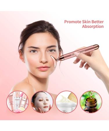 2-in-1 Electric Face Massager Roller | 24k Rose Gold 3D Roller | Crescent Shape Facial Roller Kit for Arm, Eye, Nose | Skin Care Tools - Buy Online on GoSupps.com