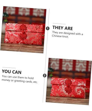 Ciieeo 12 Pcs Buckle Fabric Red Envelope Wedding Gift Wrap Bag Envelopes Chinese Year Money Bag Spring Festival Chinese Hong Bao Chinese Knot Red Envelope Money Packet Currency Pocket - Buy Online on GoSupps.com