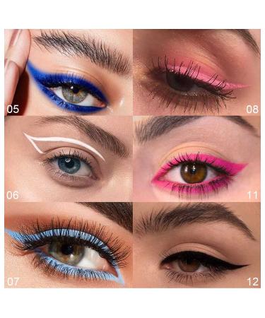 EVPCT 8 Colors Liquid Makeup Eyeliner Set - Waterproof Stamp Shapes Eye Liners for Women - Delineadores de colores para ojos - Buy Online on GoSupps.com