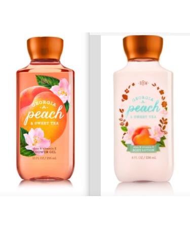 Bath and Body Works Georgia Peach & Sweet Tea Lotion and Shower Gel Set