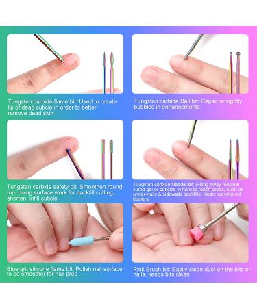 BBKON Professional Tungsten Carbide Nail Drill Bits Set - 10pcs Bits, 30pcs Sanding Bands & Replacement Mandrel for Acrylic Nails Removal & Manicure Shaping - Home & Salon Use - Buy Online on GoSupps.com